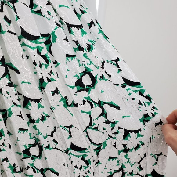 HELD Vintage 80's White Floral High Pleated Midi Skirt - Picture 6 of 8